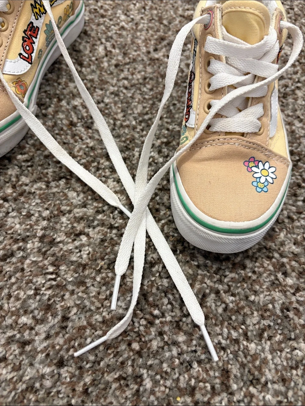 Vans Kids Low-Top Sneakers - Yellow with White Stripe Elmo